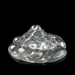 Aloe vera gel specimen photographed on a black background