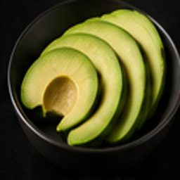 Avocado photographed on black