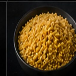 Bulgur photographed on black