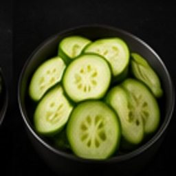 Cucumber specimen photographed on a black background