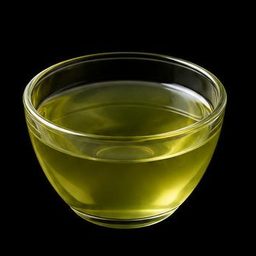 Cooled green tea specimen photographed on a black background